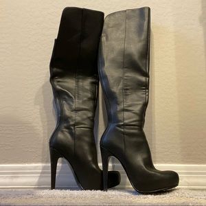 Over the knee high heel boots